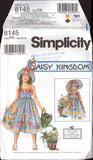 Simplicity 8145 Daisy Kingdom Child's Sundress, Hat and 18" Doll Sundress and Hat, Uncut, Factory Folded Sewing Pattern Multi Size 7-12