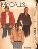 McCall's 7196 Men's Shirt or Shirt-Jacket, Uncut, Factory Folded Sewing Pattern Size 38 Neck 15