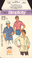 Simplicity 7362 Teen Boys' Topstitched Shirts with Short or Long Sleeves, Uncut, Factory Folded Sewing Pattern Size 14-16