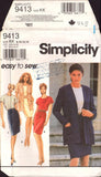 Simplicity 9413 Sewing Pattern Jacket Dress Size 8-10-12-14 Uncut Factory Folded