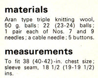 Vintage 70s Traditional Jacket Pattern Instant Download PDF 3 pages plus 1 page with general info