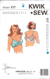 Kwik Sew 1017 Womens' Underwear: Tricot, Sheer or Lace Bras, Uncut, Factory Folded, Sewing Pattern Size 32 and 34 with Multi Cup Sizes