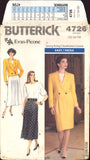 Butterick 4726 Evan-Picone Double Breasted Jacket, Top and Front-Pleated Skirt, Uncut, Factory Folded Sewing Pattern Size 12-16