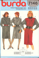 Burda 7146 Dolman Sleeve Dress with Waist Seam, Uncut, Factory Folded Sewing Pattern Multi Size 10-18