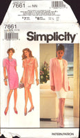 Simplicity 7661 Sewing Pattern Dress Jacket Size 10-16 (38-44) Uncut Factory Folded