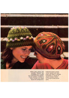 Vintage 70s Flower Hat And Beret Patterns Instant Download PDF 2.5 pages