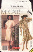 McCall's 2368 Diahann Carroll Dynasty Blouson Two Piece Dress, Uncut, Factory Folded, Sewing Pattern Size 10