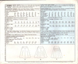 McCall's 3585 Sewing Pattern Skirt Size 12-14-16-18 Uncut Factory Folded