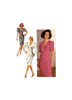 Butterick 4089 Mock Wrap Dress with Draped Front Overlay, Uncut, Factory Folded Sewing Pattern Size 8-12