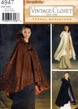 Simplicity 4947 Teresa Nordstrom 1920s Women's Capes with Trim Variations and Optional Hood, Uncut, Factory Folded Sewing Pattern