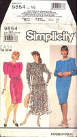 Simplicity 9854 Sewing Pattern Dress Size 10-18 Uncut Factory Folded