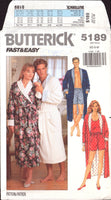 Butterick 5189 Unisex Sleepwear and Robes: Tank Top and Short Pajamas, Uncut, Factory Folded, Sewing Pattern Size 30-40