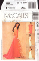 McCall's 3057 Evening or Bridal Halter Dress with Train, Godet and Wrap, Uncut, Factory Folded Sewing Pattern Size 12-18