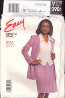 Stitch 'n Save 9060 Sewing Pattern Jacket Top Skirt Size 10-16 Uncut Factory Folded