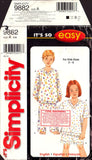 Simplicity 9882 Sewing Pattern Child's Pajama Top and Pants or Shorts Size 3-8 Uncut Factory Folded