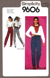 Simplicity 9606 Loose Fitting, Front Pleated, Tapered Jeans, Uncut, Factory Folded Sewing Pattern Size 11-12 Junior