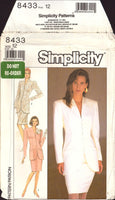 Simplicity 8433 Suit with Lined Jacket, Mother of the Bride, Formal Attire, Uncut, Factory Folded Sewing Pattern Size 12 or 14 or 18/20