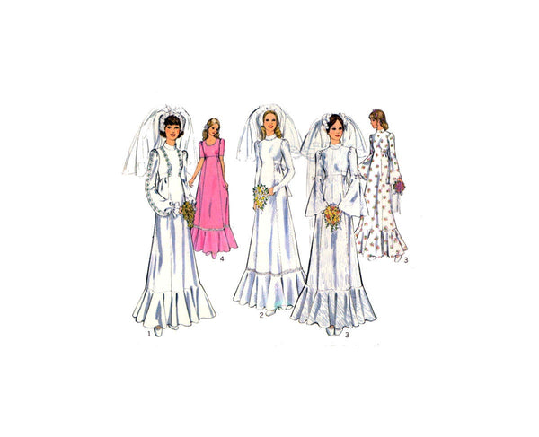 Style 4915 Boho Bridal and Bridesmaid Dresses with Long or Short Sleeves, Uncut, Factory Folded Sewing Pattern Size 10