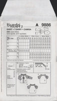 Burda 9886 Sewing Pattern Children's T-Shirt Size 2-6 Uncut Factory Folded