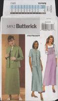 Butterick 3892 Jacket with Long or Short Sleeves and Dress or Jumper with Tucked Bodice, Uncut, Factory Folded Sewing Pattern Size 12-16