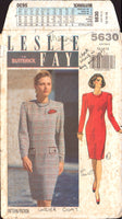 Butterick 5630 Leslie Fay Fitted Dress in Two Lengths, Uncut, Factory Folded Sewing Pattern Size 12-16