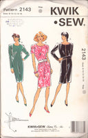 Kwik Sew 2143 Sewing Pattern, Dress, Size XS-XL, Uncut, Factory Folded OR Size 8-16, Neatly Cut, Complete