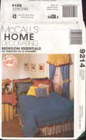 McCall's 9214 Bedroom Essentials: Duvet Cover, Pillow and Covers, Table Toppers and Drapes, Uncut, Factory Folded Sewing Pattern