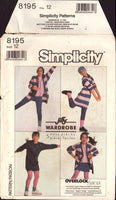 Simplicity 8195 Jiffy 5 Easy Piece Girls' Wardrobe: Cardigan, Top, Skirt and Pants, Uncut, Factory Folded, Sewing Pattern Size 12