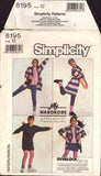 Simplicity 8195 Jiffy 5 Easy Piece Girls' Wardrobe: Cardigan, Top, Skirt and Pants, Uncut, Factory Folded, Sewing Pattern Size 12