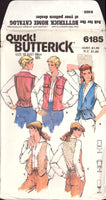 Butterick 6185 Loose Fitting, Lined to Edge Vest or Waistcoat with Optional Drawstring, Uncut, Factory Folded Sewing Pattern Size 10