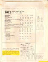 McCall's 2622 Mod Dress or Top and Pants, Uncut, Factory Folded Sewing Pattern Size 10