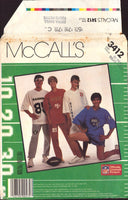 McCall's 3412 Girls' Boys' Men's Nightshirt Top Pants Short Sewing Pattern Size X-small Uncut Factory Folded