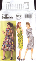 Butterick 5919 Retro Look Dress with Slim or Flared Skirt, Uncut, Factory Folded Sewing Pattern Multi Size 6-14