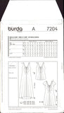 Burda 7204 Sewing Pattern Dress Shirt Size 8-20 Uncut Factory Folded