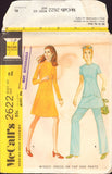 McCall's 2622 Mod Dress or Top and Pants, Uncut, Factory Folded Sewing Pattern Size 10