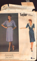 Vogue 2720 Emanuel Ungaro Dress, Sewing Pattern Size 12 CUT COMPLETE