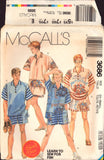 McCall's 3686 French Fyzz Unisex Adult or Teen Boys' Tops and Shorts, Uncut, Factory Folded Sewing Pattern Size 30.5-31.5