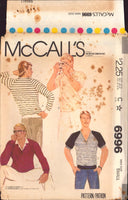 McCall's 6996 Men's PulloverTops with Long or Short Raglan Sleeves and Neckline Variations, Uncut, Factory Folded Sewing Pattern Size 34-36