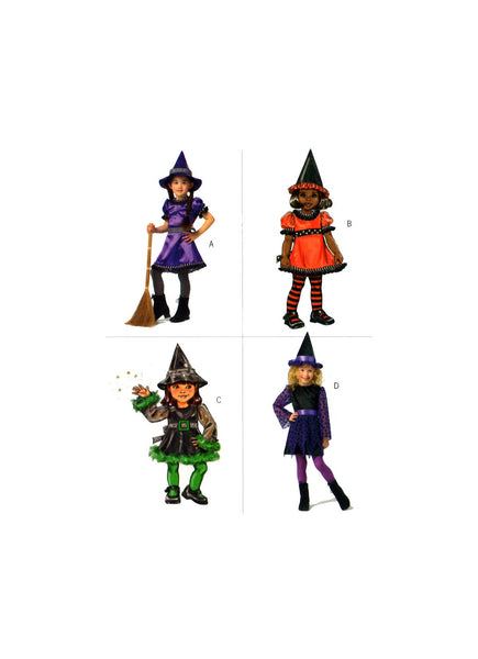 Butterick 4629 Toddler/Child's Witch Costumes, Uncut, Factory Folded Sewing Pattern Size 4-6