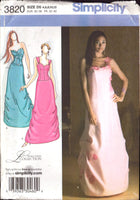 Simplicity 3820 Misses' Evening Dress Sewing Pattern Size 4-12