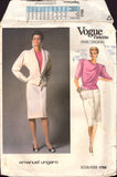 Vogue 1766 Emanuel Ungaro Lined Above Hip Jacket, Skirt and Blouse with Shoulder Drape, U/C, F/Folded, Sewing Pattern Size 12