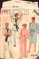 McCall's 2022 Kimono Style Front Wrap Robe in Three Lengths, Pants and Tie Belt, Uncut, Factory Folded Sewing Pattern Size 6-8 or 14-16