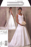 Vogue Bridal Original 1163 Close Fitting, Sleeveless Gown with Flared Skirt and Train, Uncut, Factory Folded, Sewing Pattern Size 6-12