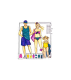 Justknits 96825 Children's Swimwear: Two Piece, One Piece, Leotard, Shorts, Singlet, U/C, F/Folded, Sewing Pattern Multi Size 2-12