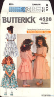 Butterick 4765 Flower Girl or Child Bridesmaid's Dresses with Attached Back Ruffles, Uncut, Factory Folded Sewing Pattern Size 2-4