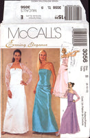 McCall's 3056 Evening Wear: Shrug, Lined Bustier and Skirt, Uncut, Factory Folded, Sewing Pattern Size 8-12