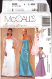 McCall's 3056 Evening Wear: Shrug, Lined Bustier and Skirt, Uncut, Factory Folded, Sewing Pattern Size 8-12