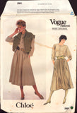 Vogue Paris Original 2991 Chloé Lined, Cap Sleeve Jacket and Blouson Dress with Flared Skirt, Cut, Complete, Sewing Pattern Size 10