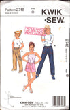 Kwik Sew 2748 Sewing Pattern Girls' Pants Shorts, Uncut, Factory Folded, Size 8-14