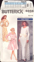 Butterick 6956 Formal Wear: Fitted, Straight Dress in Two Lengths and Overskirt, Uncut, Factory Folded, Sewing Pattern Size 14-18